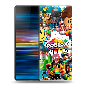 Пластиковый чехол на Sony Xperia 10 Plus с принтом Roblox Роблокс