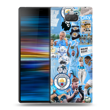 Пластиковый чехол на Sony Xperia 10 Plus с принтом Man City Манчестер Сити