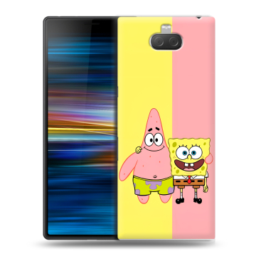 Пластиковый чехол на Sony Xperia 10 Plus с принтом Спанч боб Спанчбоб Пластиковый чехол на Sony Xperia 10 Plus с принтом Спанч боб Спанчбоб