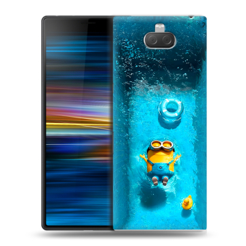Пластиковый чехол на Sony Xperia 10 Plus с принтом Миньоны
