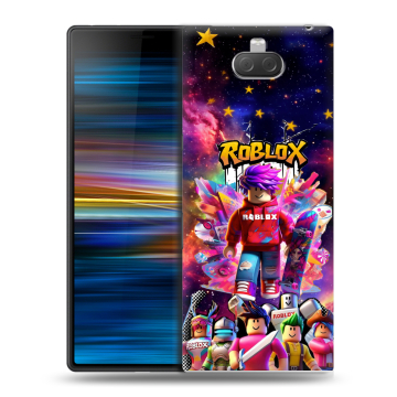 Пластиковый чехол на Sony Xperia 10 Plus с принтом Roblox Роблокс