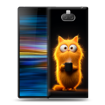 Пластиковый чехол на Sony Xperia 10 Plus с принтом Смешной кот