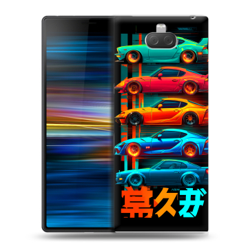 Пластиковый чехол на Sony Xperia 10 Plus с принтом машины тачки