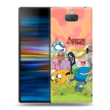 Пластиковый чехол на Sony Xperia 10 Plus с принтом Adventure time Время приключений