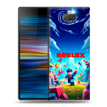 Пластиковый чехол на Sony Xperia 10 Plus с принтом Roblox Роблокс