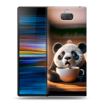 Пластиковый чехол на Sony Xperia 10 Plus с принтом смешная панда