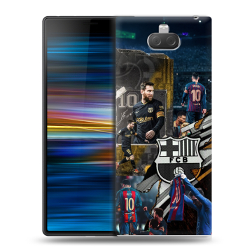 Пластиковый чехол на Sony Xperia 10 Plus с принтом Messi Barcelona Пластиковый чехол на Sony Xperia 10 Plus с принтом Messi Barcelona