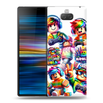 Пластиковый чехол на Sony Xperia 10 Plus с принтом Roblox Роблокс