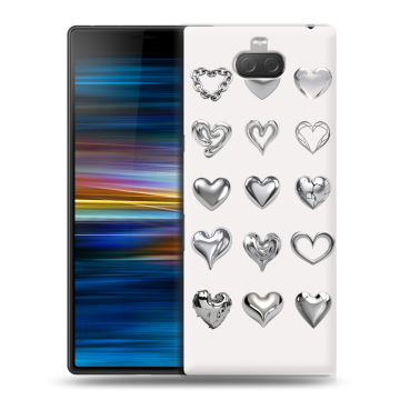 Пластиковый чехол на Sony Xperia 10 Plus с принтом Y2K сердечки