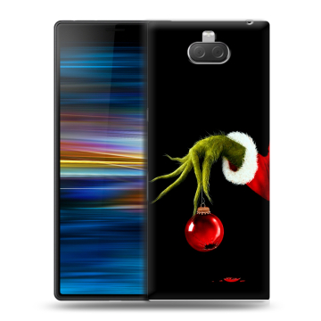 Пластиковый чехол на Sony Xperia 10 Plus с принтом Новый год Гринч Пластиковый чехол на Sony Xperia 10 Plus с принтом Новый год Гринч