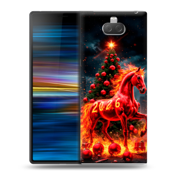 Пластиковый чехол на Sony Xperia 10 Plus с принтом Новый год Пластиковый чехол на Sony Xperia 10 Plus с принтом Новый год