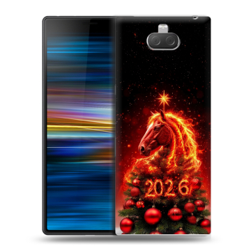 Пластиковый чехол на Sony Xperia 10 Plus с принтом Новый год Пластиковый чехол на Sony Xperia 10 Plus с принтом Новый год