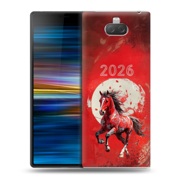 Пластиковый чехол на Sony Xperia 10 Plus с принтом Новый год Пластиковый чехол на Sony Xperia 10 Plus с принтом Новый год