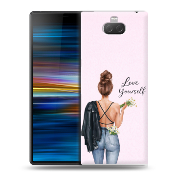 Пластиковый чехол на Sony Xperia 10 Plus с принтом женский
