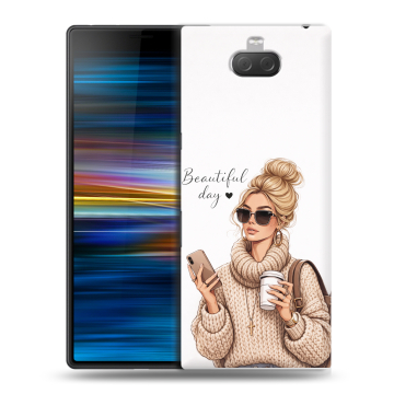 Пластиковый чехол на Sony Xperia 10 Plus с принтом женский Пластиковый чехол на Sony Xperia 10 Plus с принтом женский