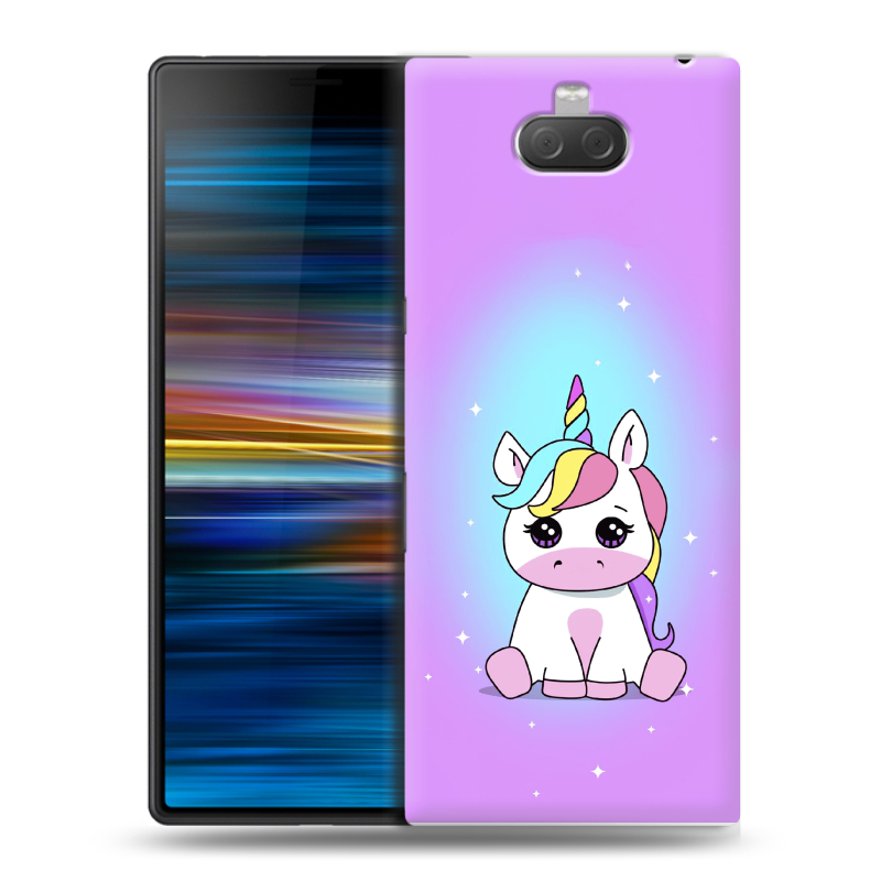 Пластиковый чехол на Sony Xperia 10 Plus с принтом Единорог Пластиковый чехол на Sony Xperia 10 Plus с принтом Единорог