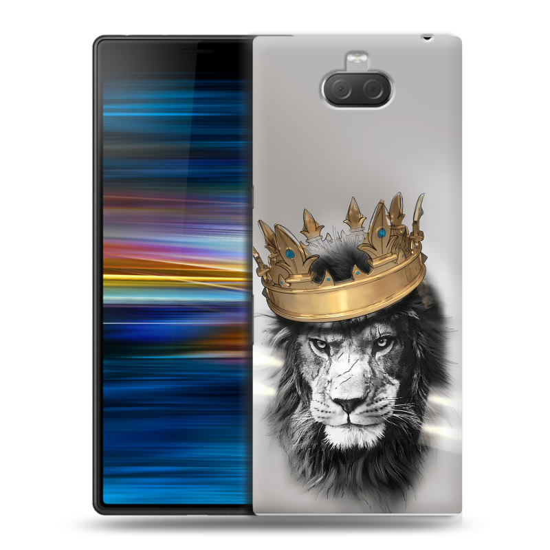 Пластиковый чехол на Sony Xperia 10 Plus с принтом Лев с короной Пластиковый чехол на Sony Xperia 10 Plus с принтом Лев с короной