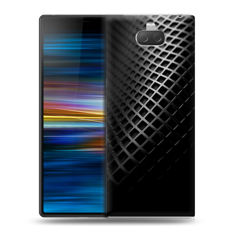 Пластиковый чехол на Sony Xperia 10 Plus с принтом Текстура металла Пластиковый чехол на Sony Xperia 10 Plus с принтом Текстура металла