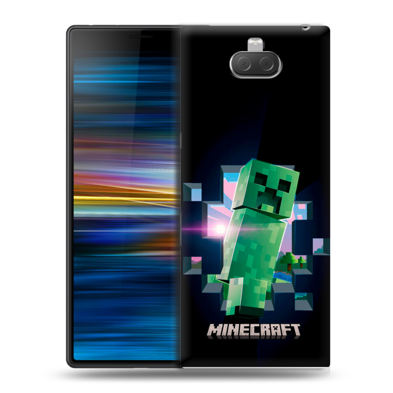 Пластиковый чехол на Sony Xperia 10 Plus с принтом Майнкрафт Minecraft Пластиковый чехол на Sony Xperia 10 Plus с принтом Майнкрафт Minecraft