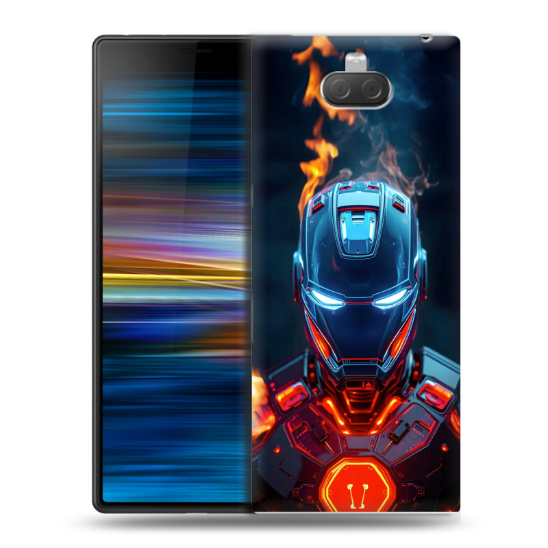 Пластиковый чехол на Sony Xperia 10 Plus с принтом IronMan Железный человек Пластиковый чехол на Sony Xperia 10 Plus с принтом IronMan Железный человек