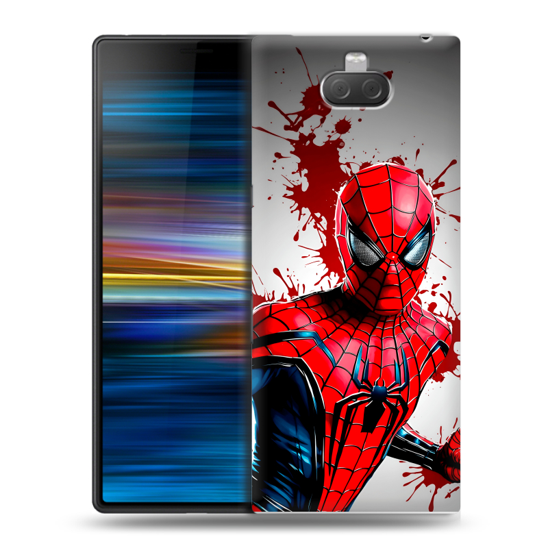 Пластиковый чехол на Sony Xperia 10 Plus с принтом Spiderman Человек паук Пластиковый чехол на Sony Xperia 10 Plus с принтом Spiderman Человек паук