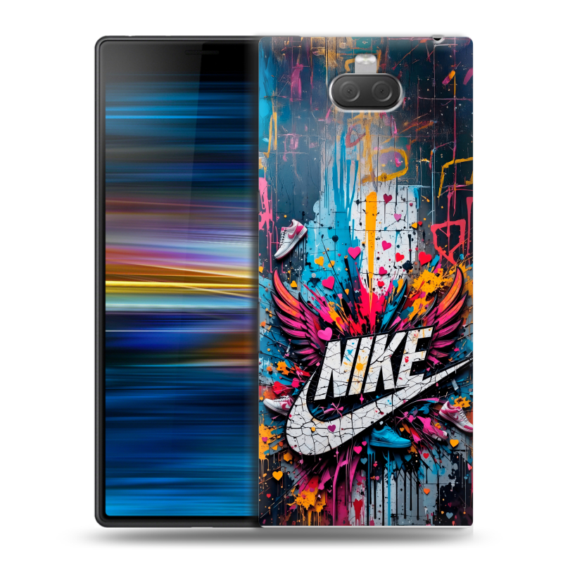 Пластиковый чехол на Sony Xperia 10 Plus с принтом Nike Найк Пластиковый чехол на Sony Xperia 10 Plus с принтом Nike Найк