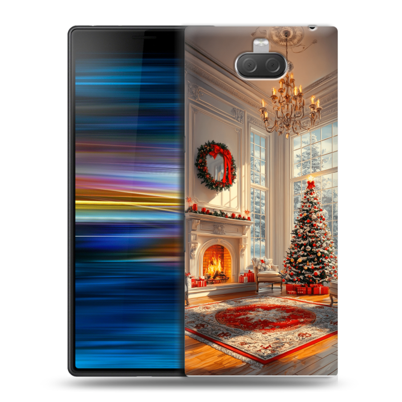 Пластиковый чехол на Sony Xperia 10 Plus с принтом Новый год Пластиковый чехол на Sony Xperia 10 Plus с принтом Новый год