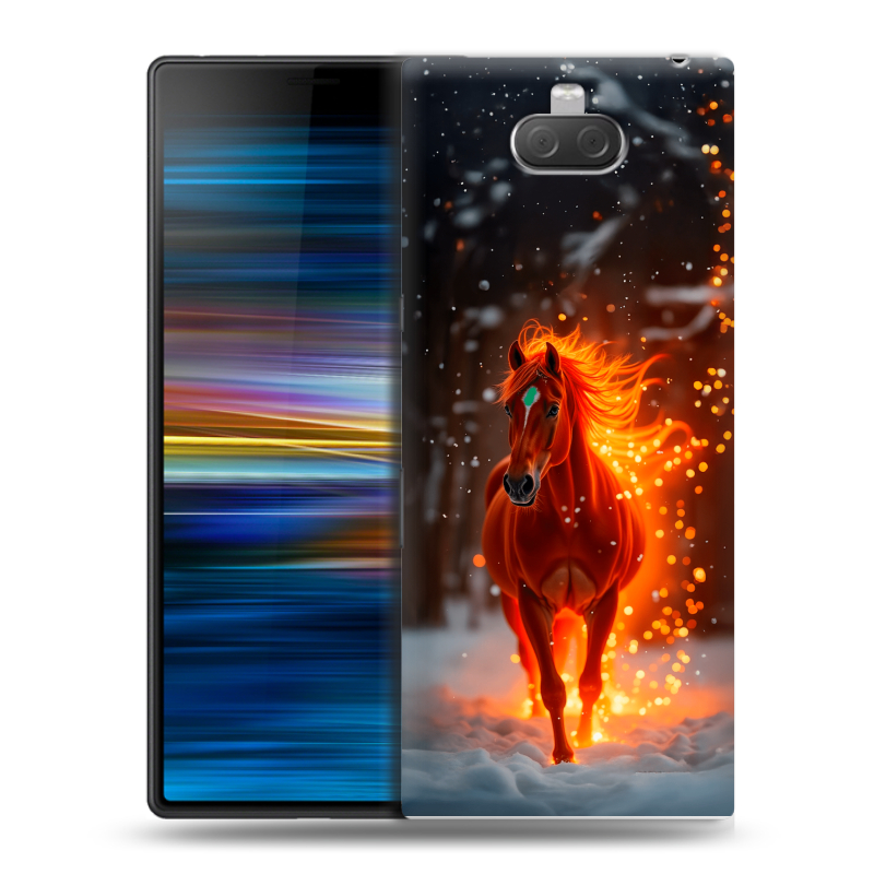 Пластиковый чехол на Sony Xperia 10 Plus с принтом Новый год Пластиковый чехол на Sony Xperia 10 Plus с принтом Новый год