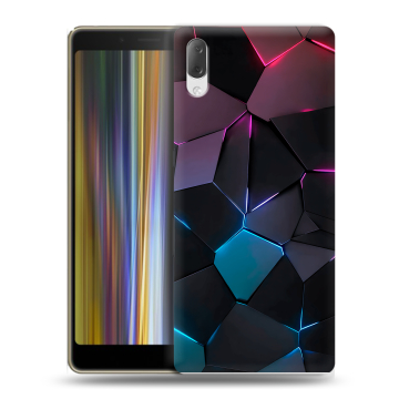 Пластиковый чехол на Sony Xperia L3 с принтом Геометрия неона