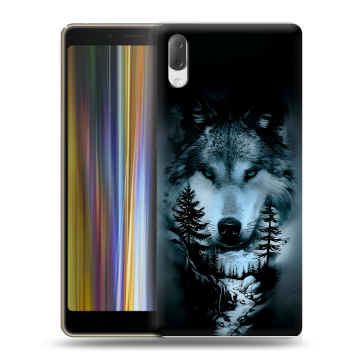 Пластиковый чехол на Sony Xperia L3 с принтом Лесной волк