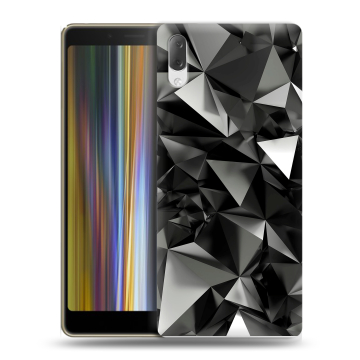 Пластиковый чехол на Sony Xperia L3 с принтом Черные кристаллы