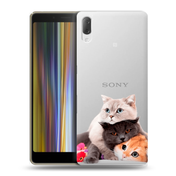 Пластиковый чехол на Sony Xperia L3 с принтом Кошки
