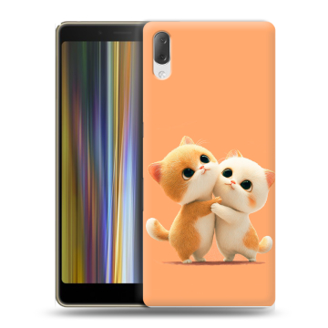 Пластиковый чехол на Sony Xperia L3 с принтом Милые котики