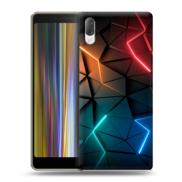 Пластиковый чехол на Sony Xperia L3 с принтом Абстракция неон