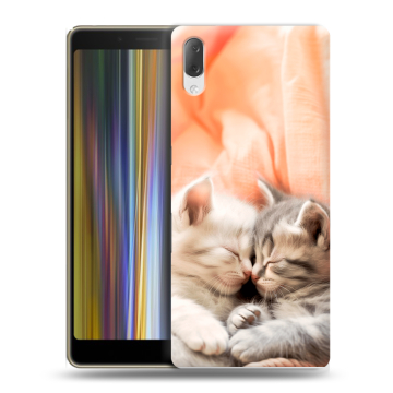 Пластиковый чехол на Sony Xperia L3 с принтом Котята