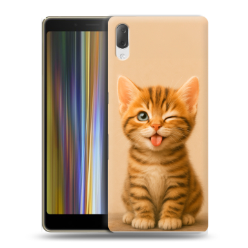 Пластиковый чехол на Sony Xperia L3 с принтом котенок Пластиковый чехол на Sony Xperia L3 с принтом котенок