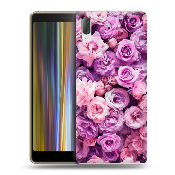 Пластиковый чехол на Sony Xperia L3 с принтом лавандовые розы