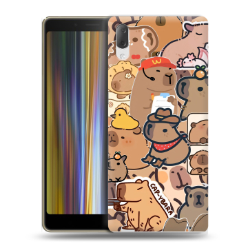 Пластиковый чехол на Sony Xperia L3 с принтом капибара