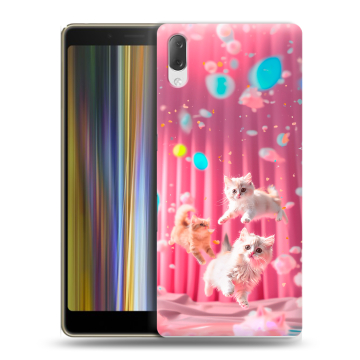 Пластиковый чехол на Sony Xperia L3 с принтом милые котики