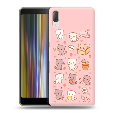 Пластиковый чехол на Sony Xperia L3 с принтом Hello Kitty Хелоу Кити
