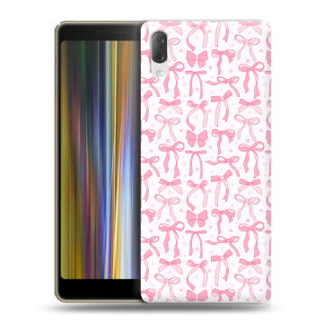 Пластиковый чехол на Sony Xperia L3 с принтом Розовые бантики