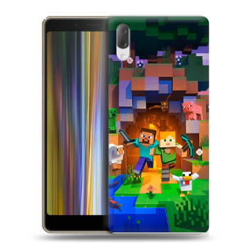 Пластиковый чехол на Sony Xperia L3 с принтом Майнкрафт Minecraft Пластиковый чехол на Sony Xperia L3 с принтом Майнкрафт Minecraft
