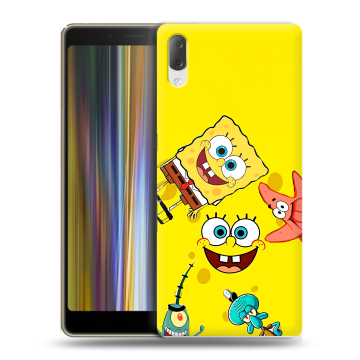 Пластиковый чехол на Sony Xperia L3 с принтом Спанч боб Спанчбоб