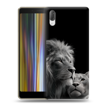 Пластиковый чехол на Sony Xperia L3 с принтом Лев кошки Пластиковый чехол на Sony Xperia L3 с принтом Лев кошки
