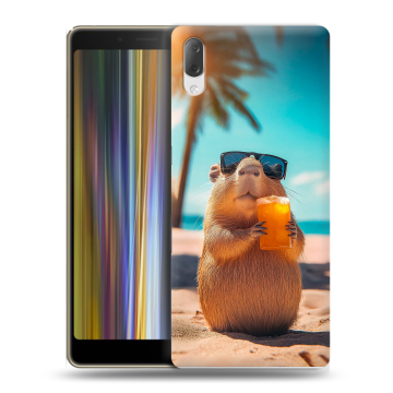 Пластиковый чехол на Sony Xperia L3 с принтом Капибара