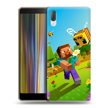 Пластиковый чехол на Sony Xperia L3 с принтом Майнкрафт Minecraft