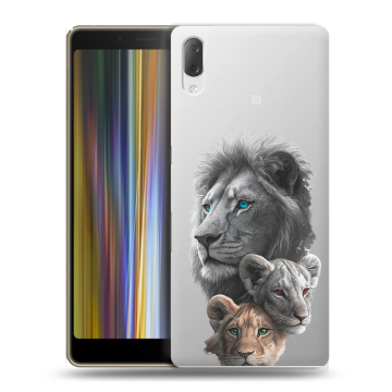 Пластиковый чехол на Sony Xperia L3 с принтом Львы Пластиковый чехол на Sony Xperia L3 с принтом Львы