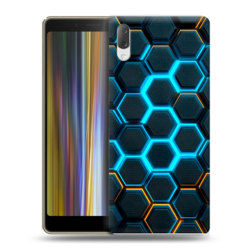 Пластиковый чехол на Sony Xperia L3 с принтом Неоновые соты Пластиковый чехол на Sony Xperia L3 с принтом Неоновые соты