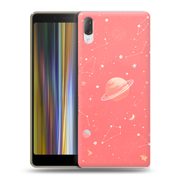 Пластиковый чехол на Sony Xperia L3 с принтом Розовый космос Пластиковый чехол на Sony Xperia L3 с принтом Розовый космос