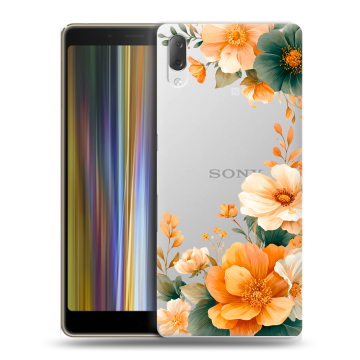 Пластиковый чехол на Sony Xperia L3 с принтом Цветы принт Пластиковый чехол на Sony Xperia L3 с принтом Цветы принт